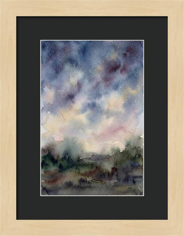 Starry Night Over Dark Landscape