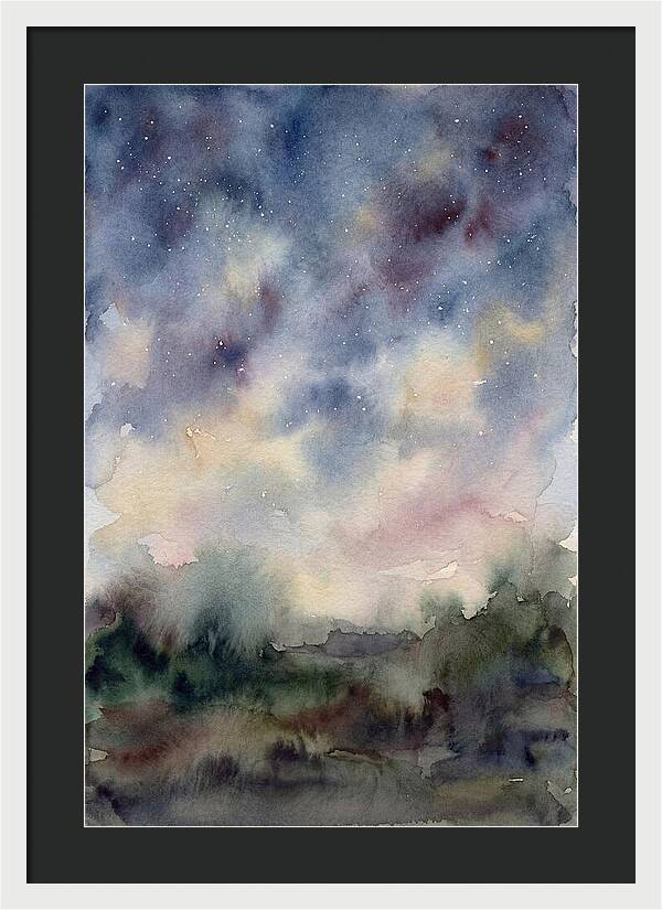 Starry Night Over Dark Landscape