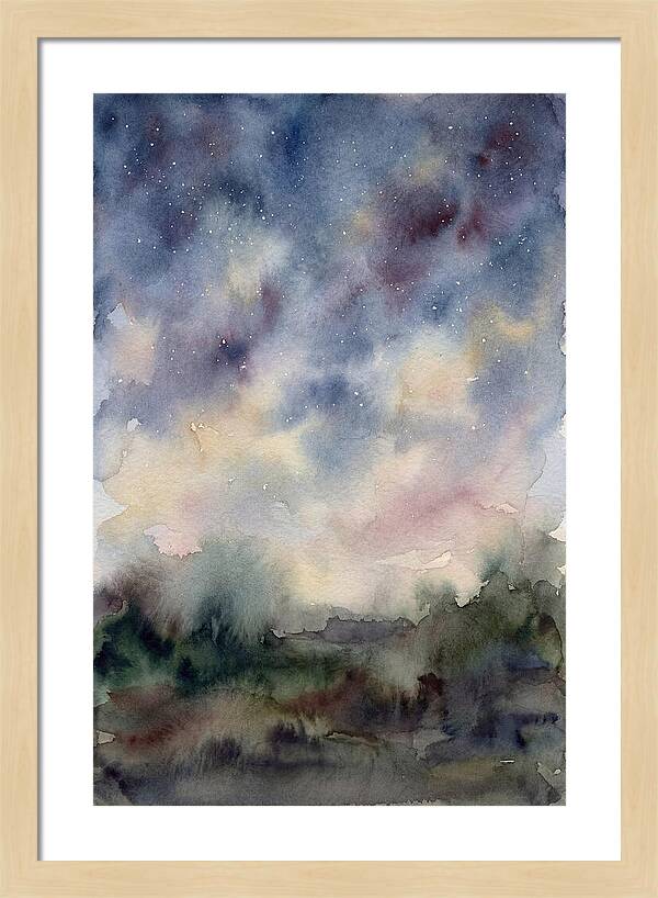 Starry Night Over Dark Landscape
