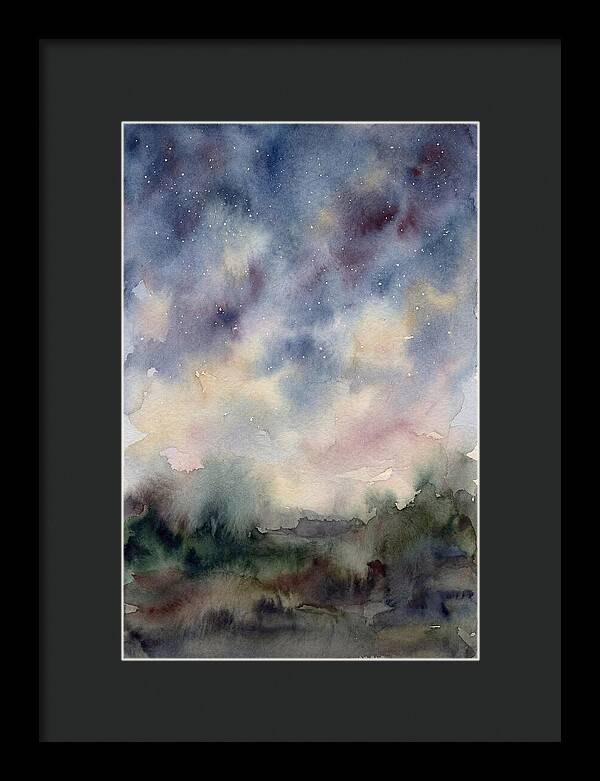 Starry Night Over Dark Landscape