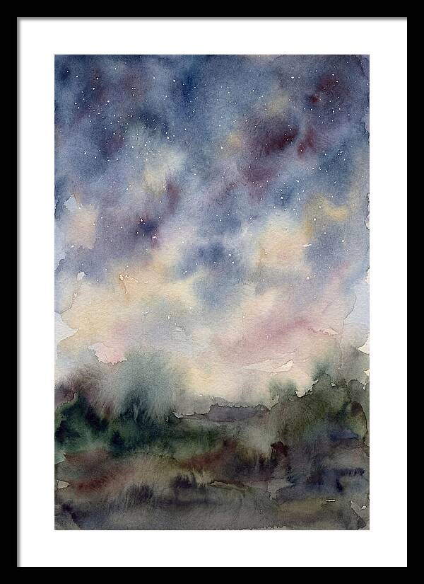 Starry Night Over Dark Landscape