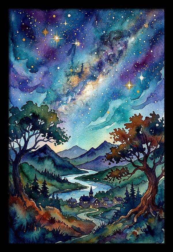 Starry Night Over The Village