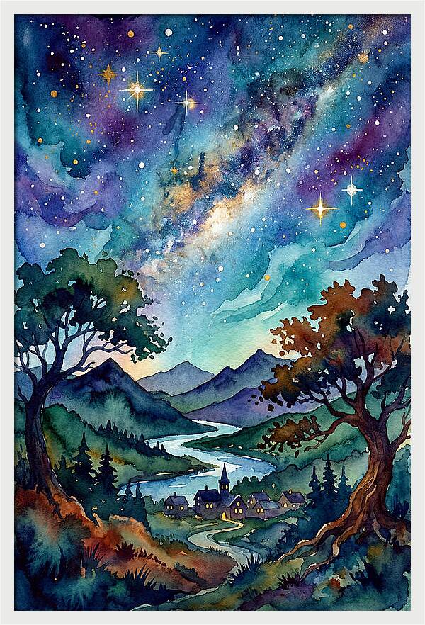 Starry Night Over The Village