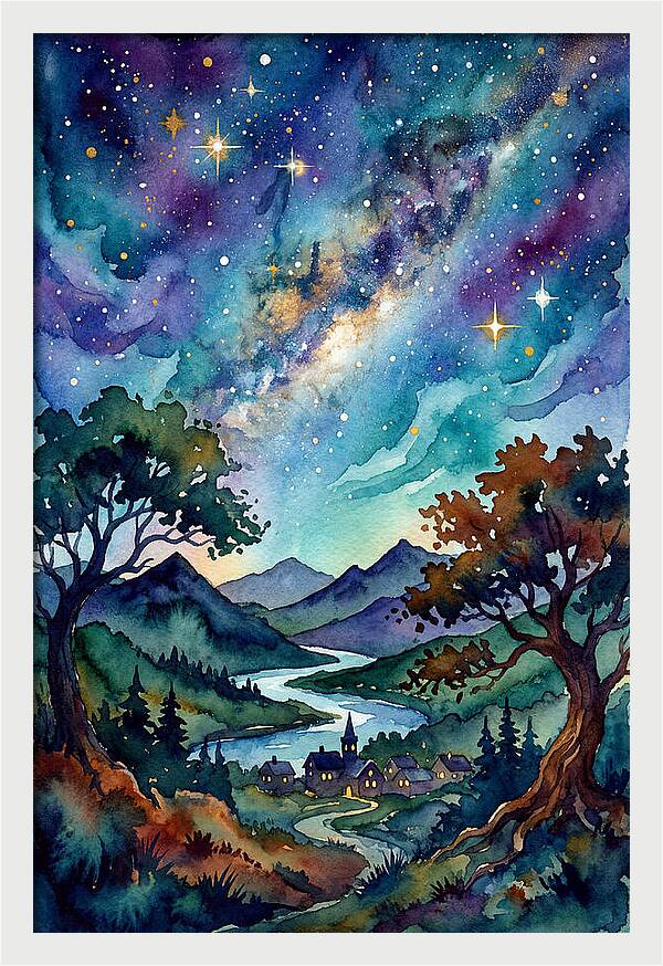 Starry Night Over The Village