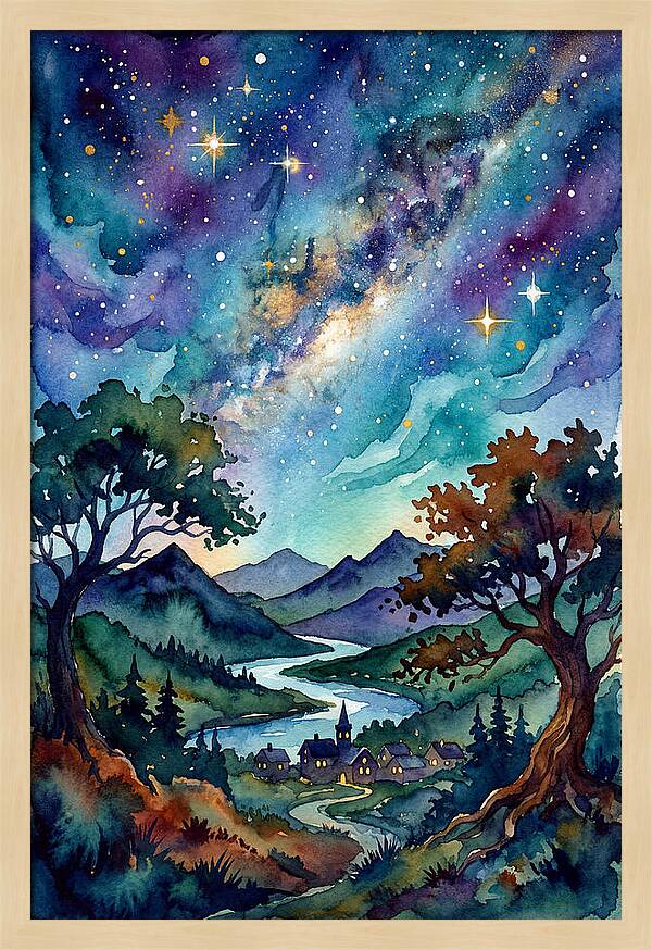 Starry Night Over The Village