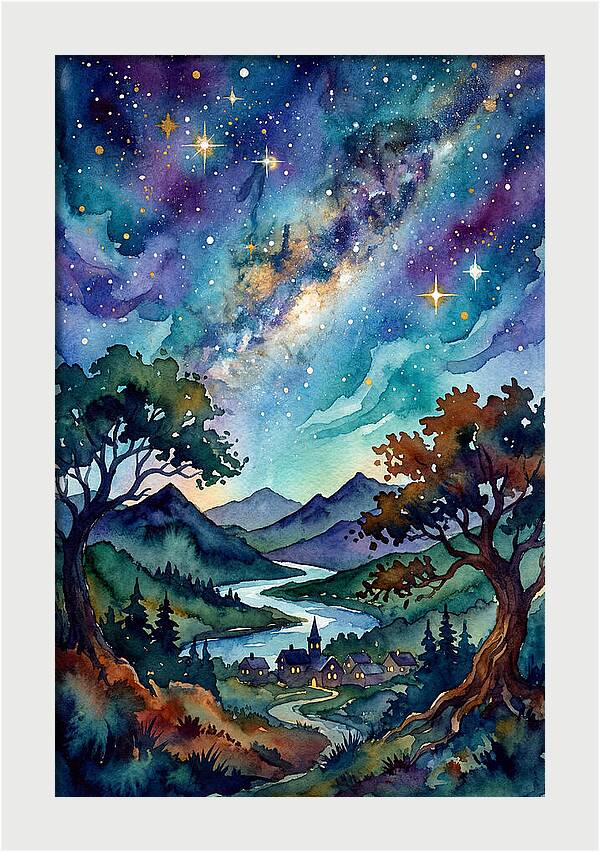 Starry Night Over The Village