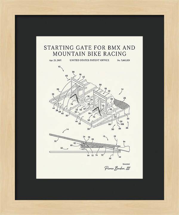 Starting Gate For Bmx And Mountain Bike Racing Minimalist Patent Us7665929b2