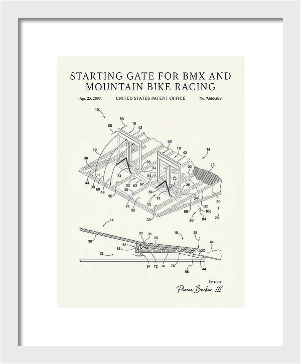 Starting Gate For Bmx And Mountain Bike Racing Minimalist Patent Us7665929b2