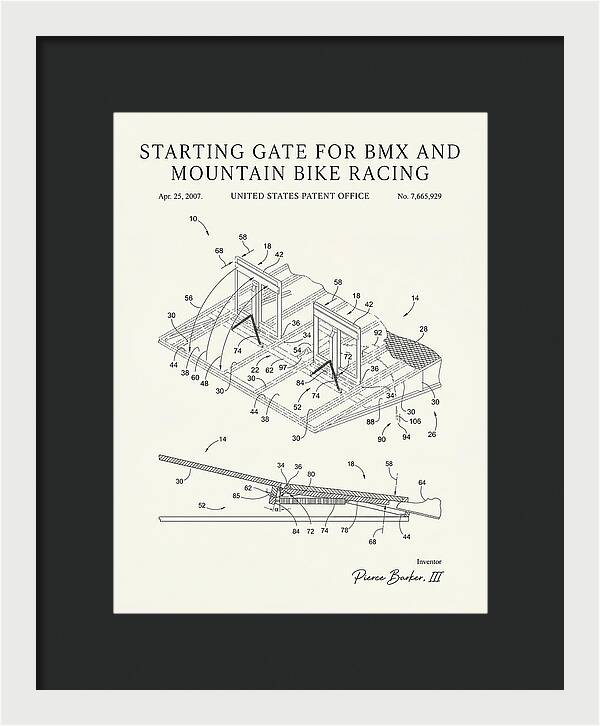 Starting Gate For Bmx And Mountain Bike Racing Minimalist Patent Us7665929b2