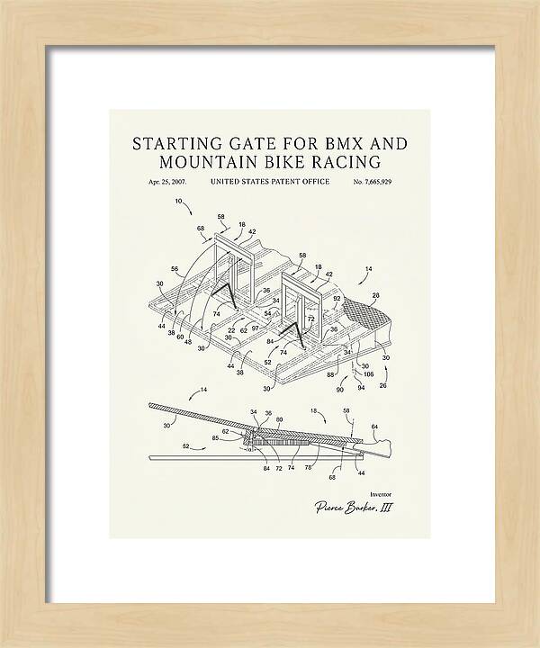 Starting Gate For Bmx And Mountain Bike Racing Minimalist Patent Us7665929b2
