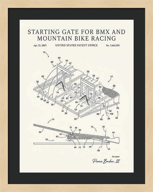 Starting Gate For Bmx And Mountain Bike Racing Minimalist Patent Us7665929b2
