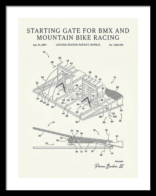Starting Gate For Bmx And Mountain Bike Racing Minimalist Patent Us7665929b2