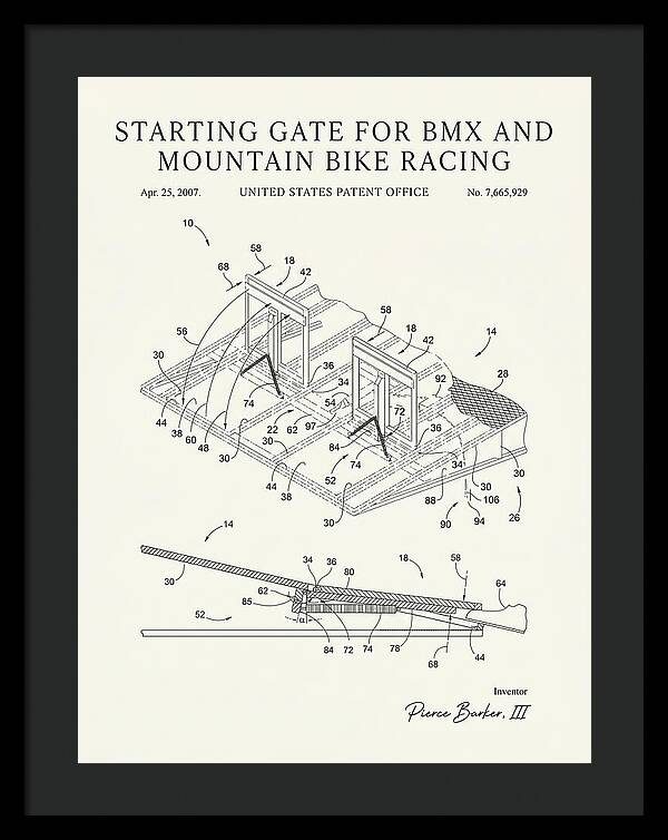 Starting Gate For Bmx And Mountain Bike Racing Minimalist Patent Us7665929b2