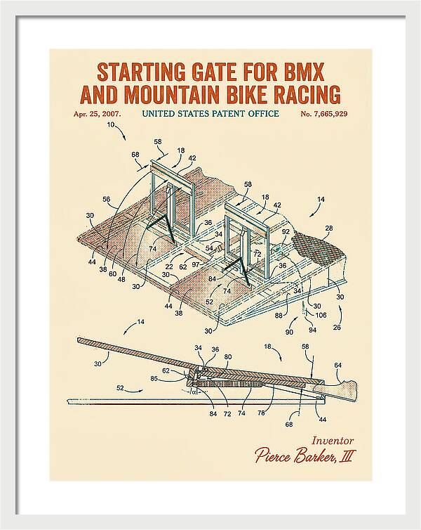 Starting Gate For Bmx And Mountain Bike Racing Retro Patent Us7665929b2