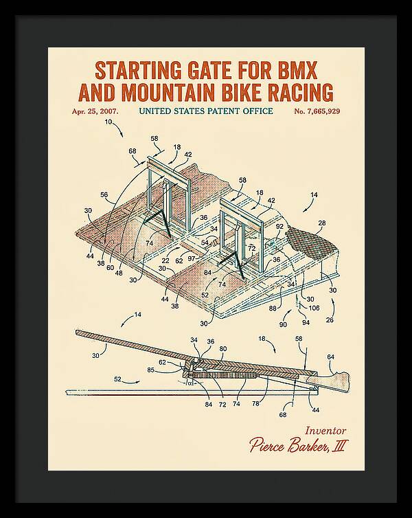 Starting Gate For Bmx And Mountain Bike Racing Retro Patent Us7665929b2