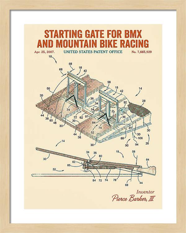 Starting Gate For Bmx And Mountain Bike Racing Retro Patent Us7665929b2