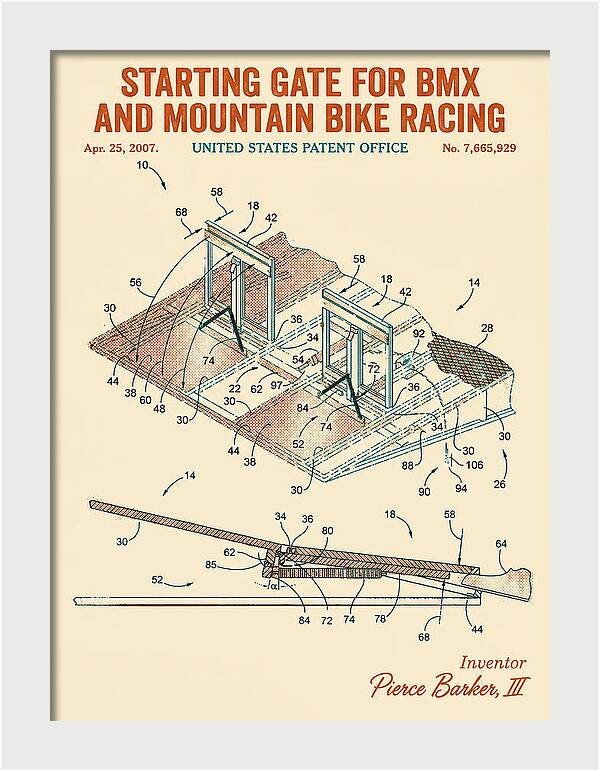 Starting Gate For Bmx And Mountain Bike Racing Retro Patent Us7665929b2