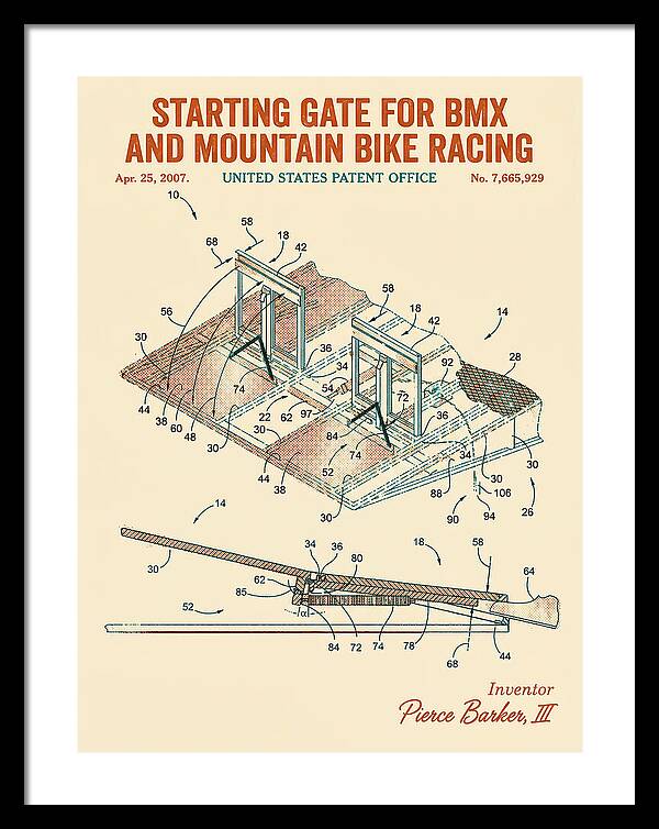 Starting Gate For Bmx And Mountain Bike Racing Retro Patent Us7665929b2