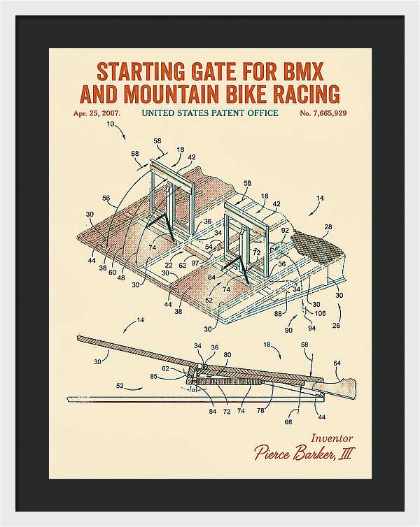 Starting Gate For Bmx And Mountain Bike Racing Retro Patent Us7665929b2