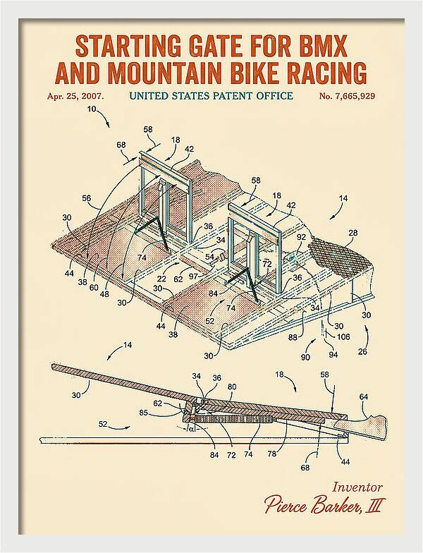 Starting Gate For Bmx And Mountain Bike Racing Retro Patent Us7665929b2
