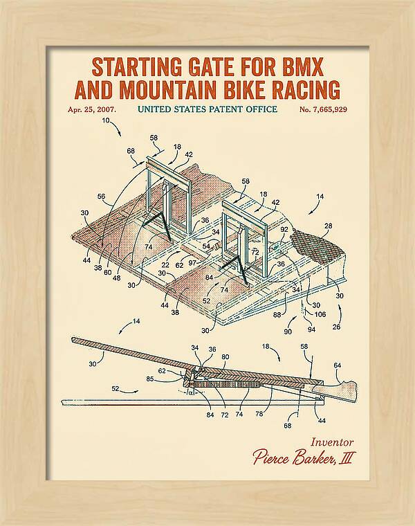 Starting Gate For Bmx And Mountain Bike Racing Retro Patent Us7665929b2