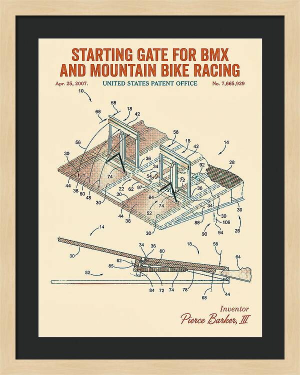 Starting Gate For Bmx And Mountain Bike Racing Retro Patent Us7665929b2