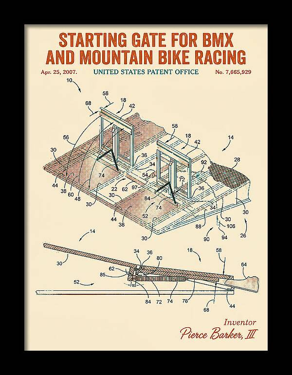 Starting Gate For Bmx And Mountain Bike Racing Retro Patent Us7665929b2