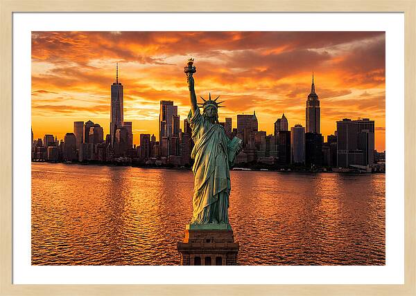 Statue Of Liberty At Golden Hour
