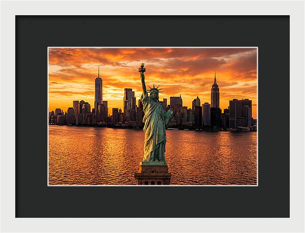 Statue Of Liberty At Golden Hour