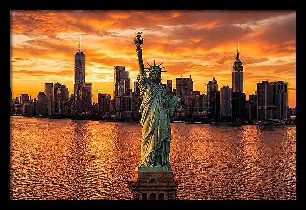 Statue Of Liberty At Golden Hour