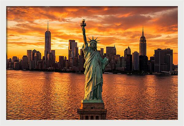 Statue Of Liberty At Golden Hour