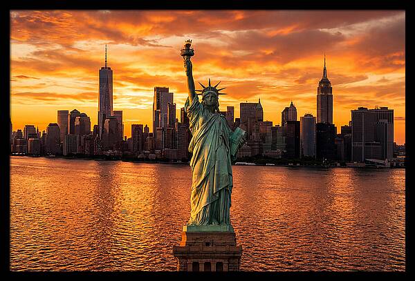Statue Of Liberty At Golden Hour