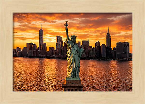 Statue Of Liberty At Golden Hour