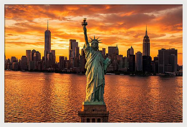 Statue Of Liberty At Golden Hour