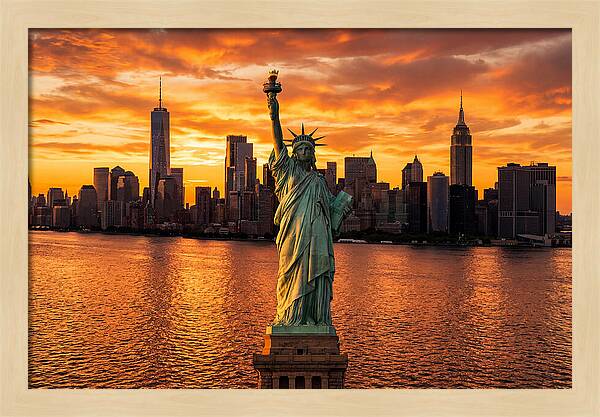 Statue Of Liberty At Golden Hour