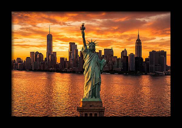 Statue Of Liberty At Golden Hour