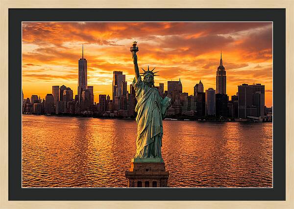Statue Of Liberty At Golden Hour