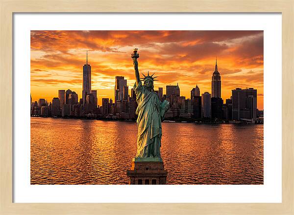 Statue Of Liberty At Golden Hour