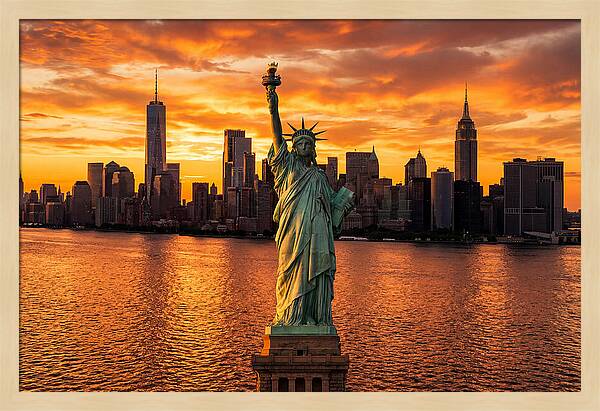 Statue Of Liberty At Golden Hour