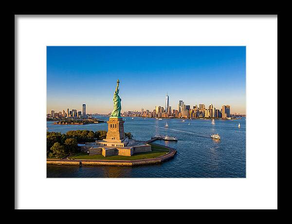 Statue Of Liberty At Sunset