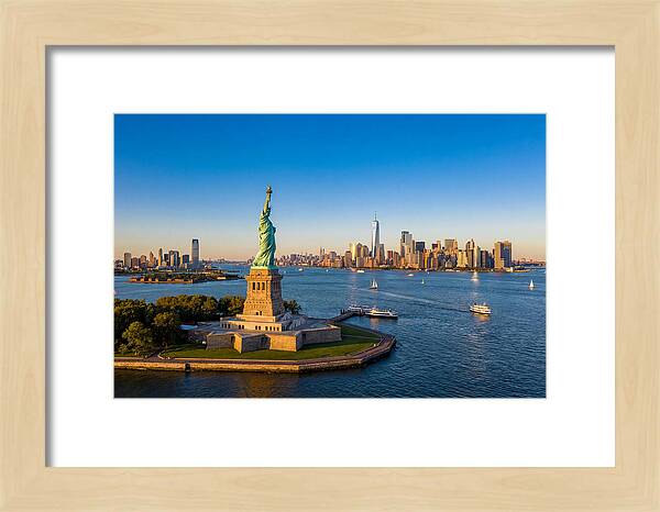 Statue Of Liberty At Sunset