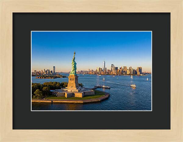 Statue Of Liberty At Sunset