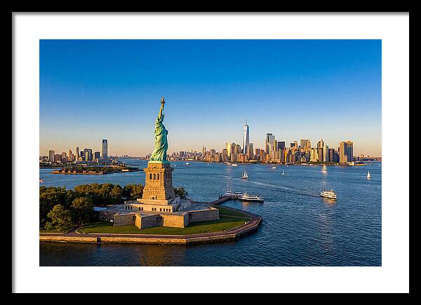 Statue Of Liberty At Sunset