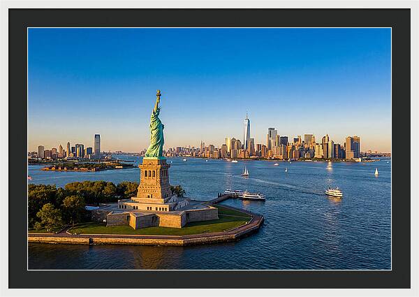 Statue Of Liberty At Sunset