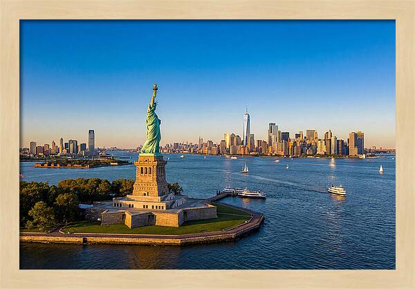 Statue Of Liberty At Sunset