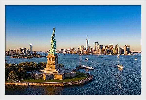 Statue Of Liberty At Sunset