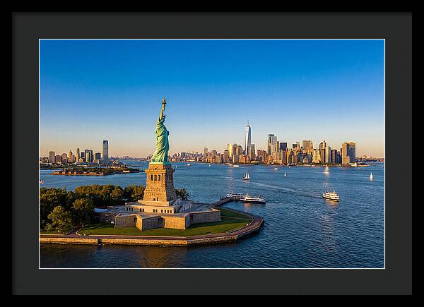 Statue Of Liberty At Sunset