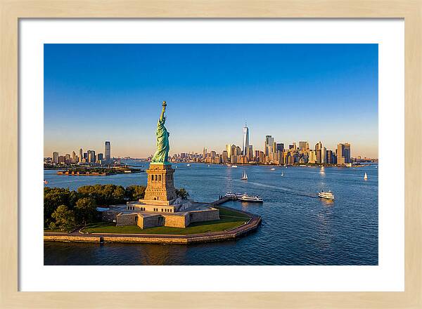 Statue Of Liberty At Sunset