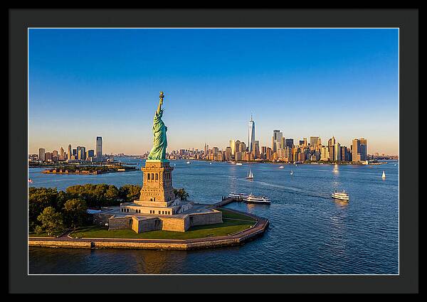 Statue Of Liberty At Sunset