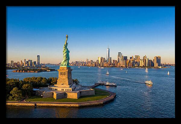 Statue Of Liberty At Sunset